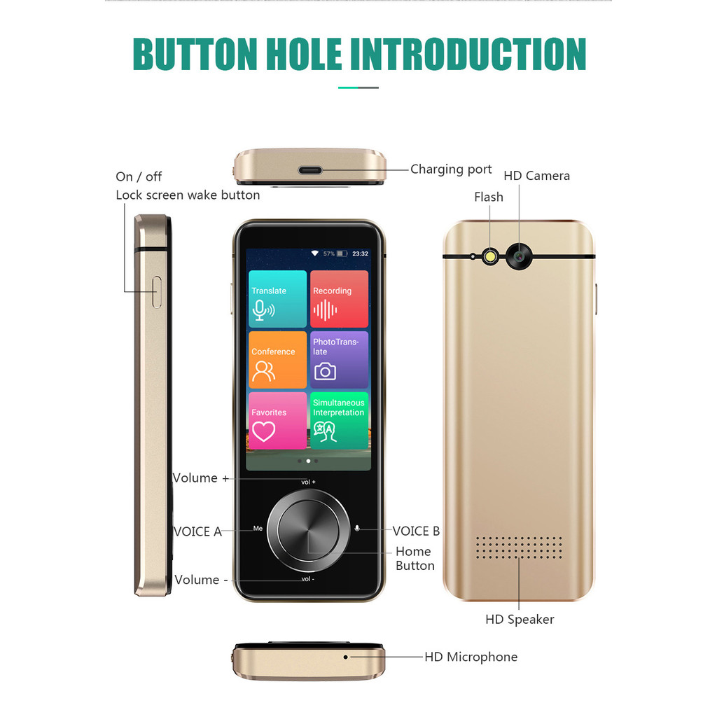 Translator Device 137 Languages Intelligent Translator M9 Real-time Voice Recording Text Translate