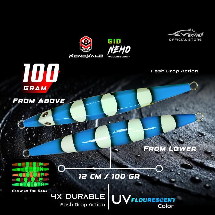 Ready Metal Jig 100 Gram Mekayo Umpan Lure Killer Mongkalo 100G Jigging Malam Menyala