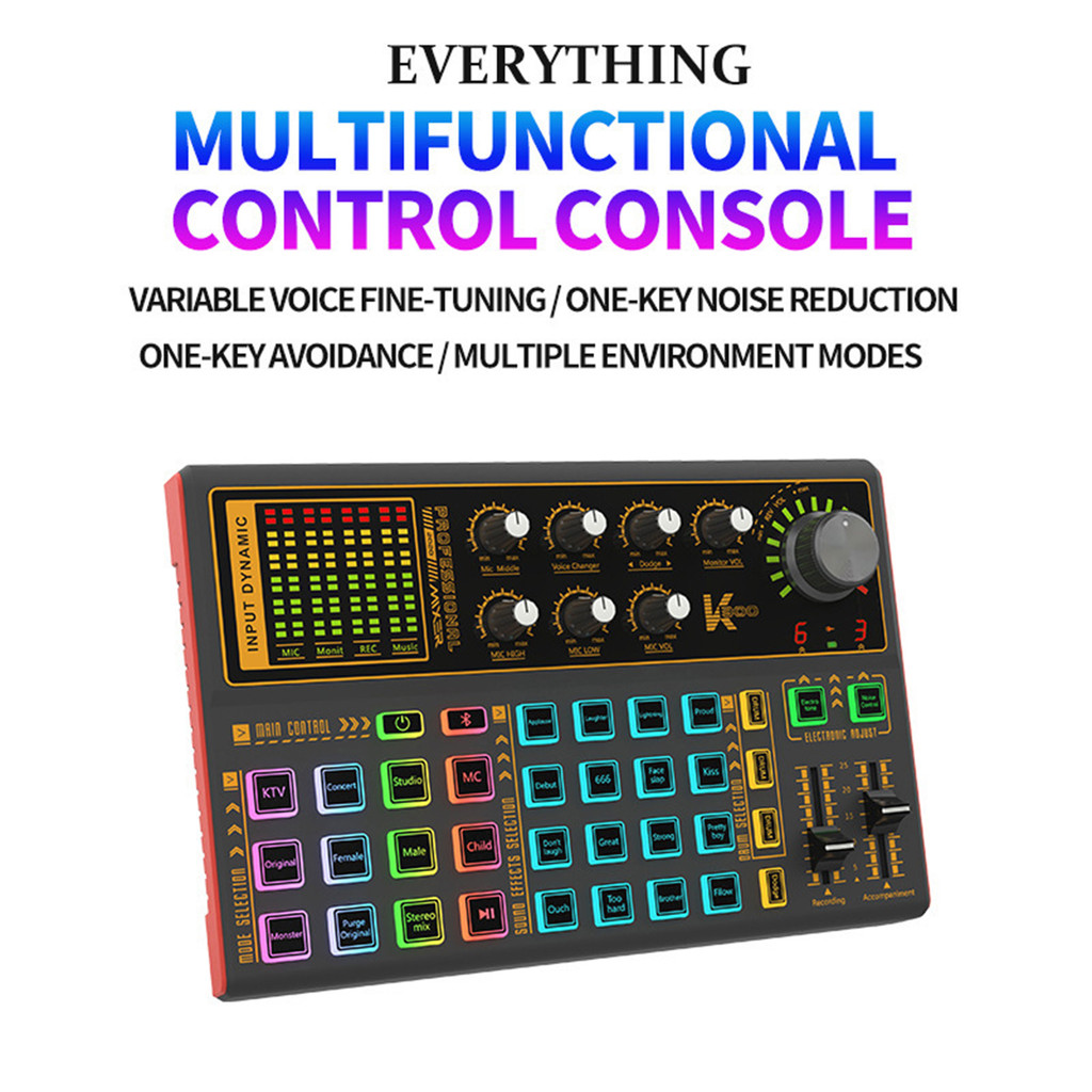 Sound Card for Streaming Computer and Mobile Phone Live Streaming Sound Card for Online Singing