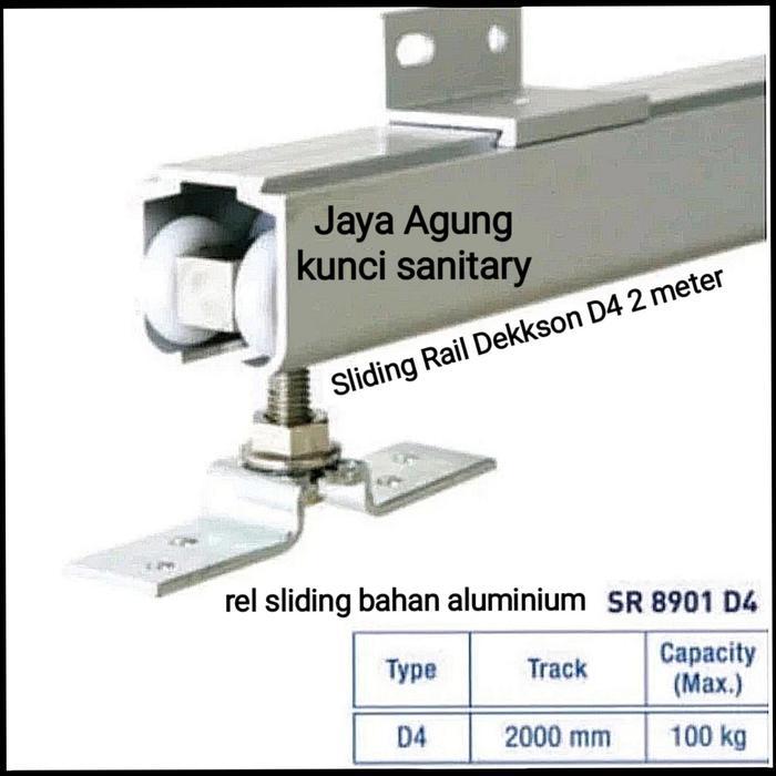 Rel Geser Dekson D4/ Rel Pintu Sliding Dekkson Rail Pintu 2m aluminium Kualitas Premium