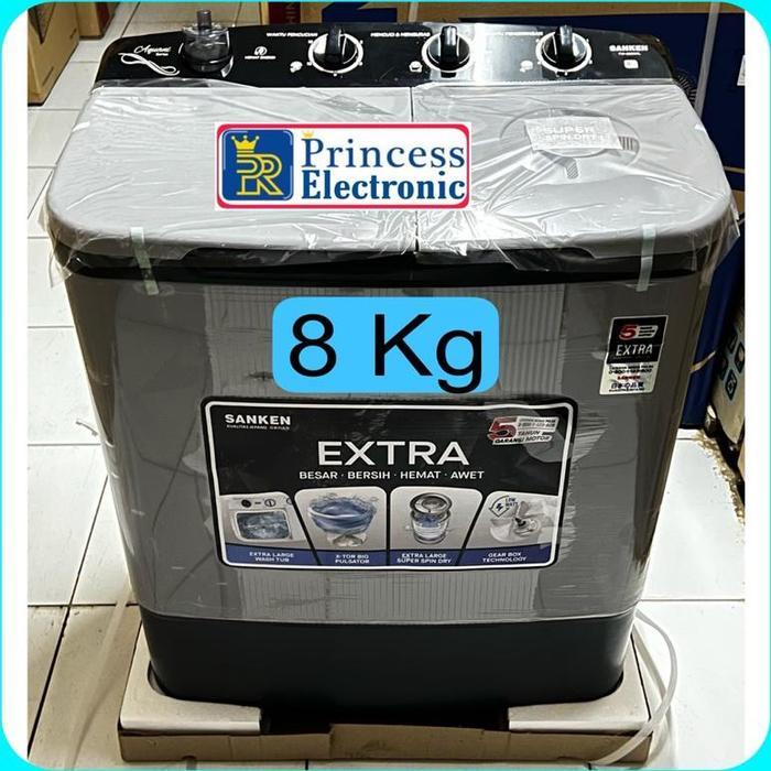 Sanken Mesin cuci 2 Tabung 8kg Low watt