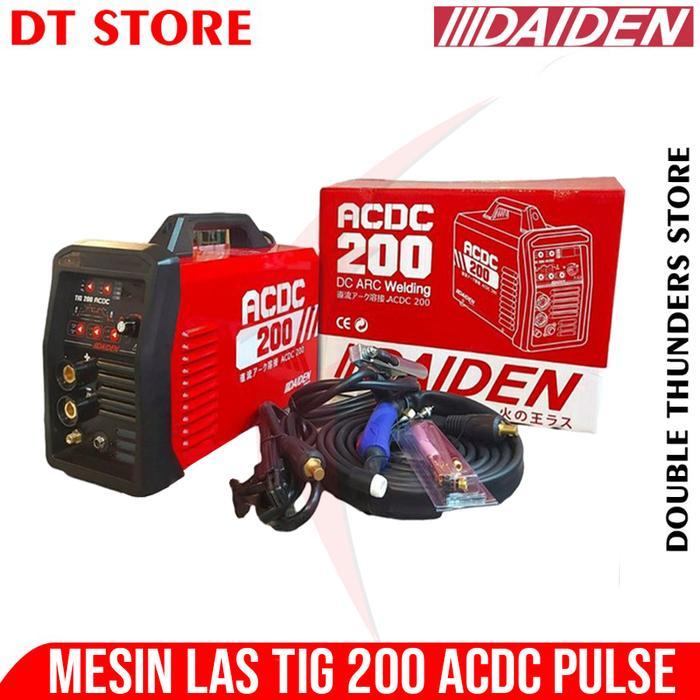 Daiden TIG 200 ACDC Pulse Mesin Travo Las Argon Stainless Aluminium Welding Inverter AC/DC Tigi 200A