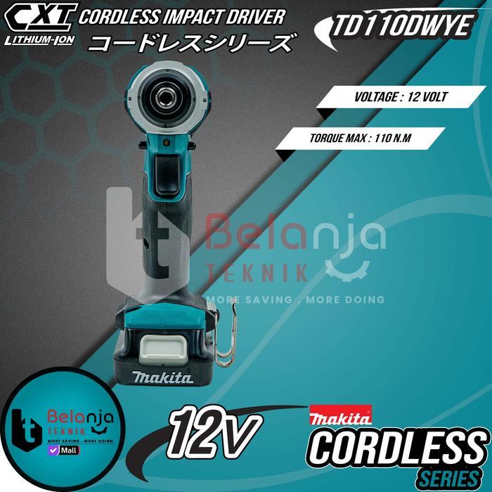 Mesin Bor Obeng Baterai Makita Td110 Dwye 12V Makita Cordless Impact Driver Td110Dwye 12 Volt Cxt Td