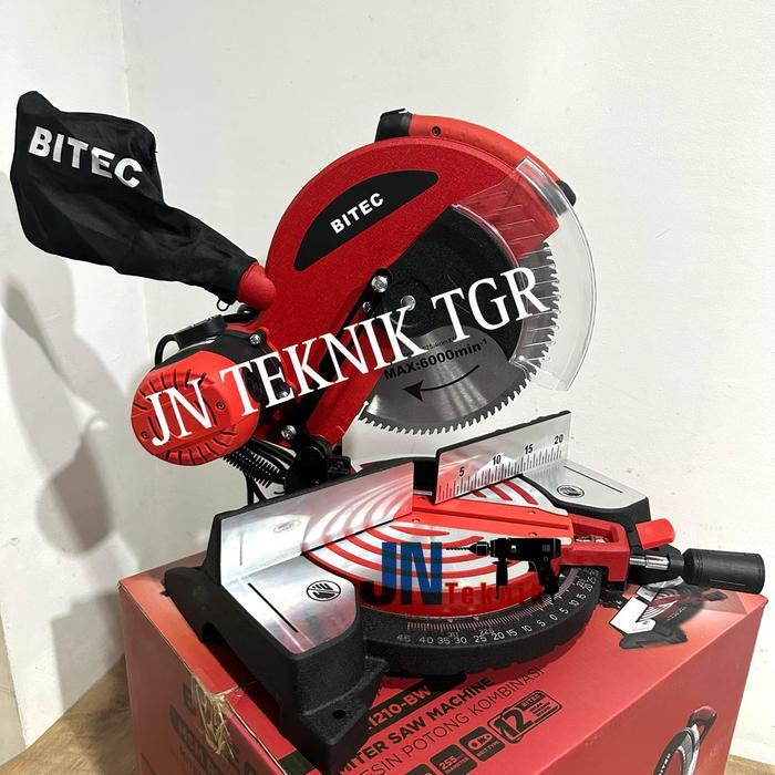 Mesin Potong Alumunium 10 Inch Bitec Msm R1210 Miter Saw Bitec 10" Mesin Gergaji Kayu