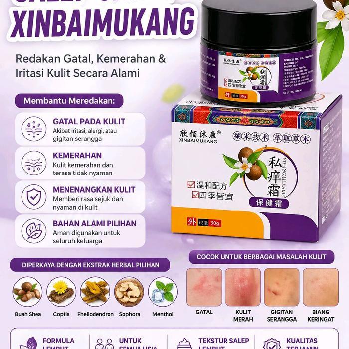 Salep Gatal Racikan Cap Fukang /Xianbaimukang Premium (Kemasan Besar 30 Gr) - Salep Khusus Gatal