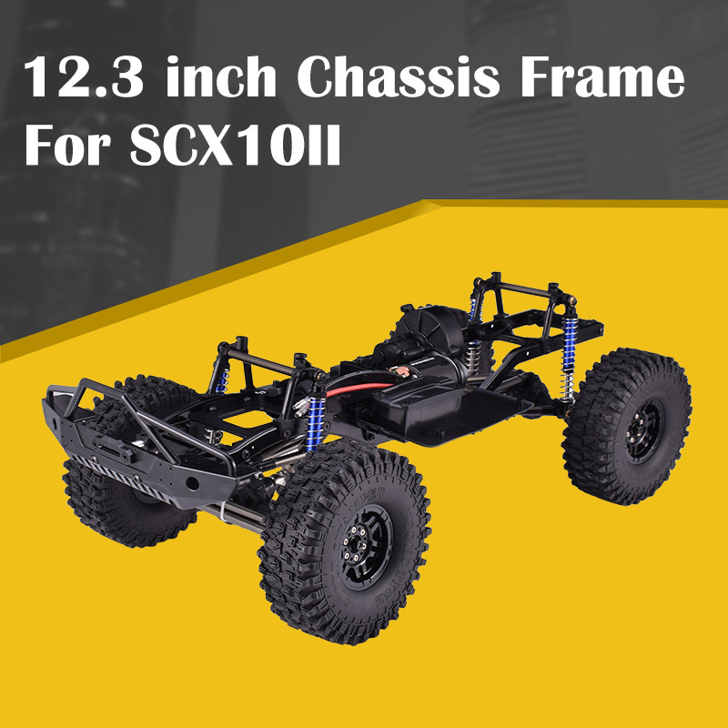 TERBARU 12.3 inch Chassis Frame Wheelbase Mounted DIY Toys For 1/10 SCX10II 90046 90047 Remote Contr