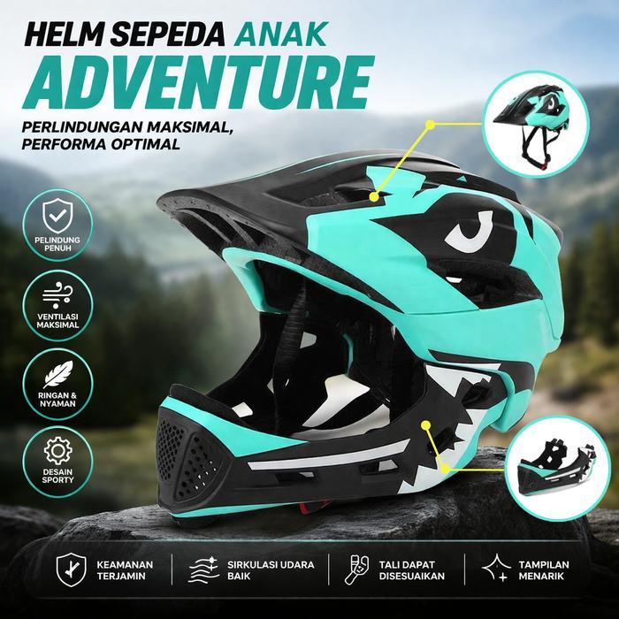 Helm Sepeda Modular Anak Full& Half Face Detachable MTB Helm Sepeda Anak Full Face MTB Downhill BMX