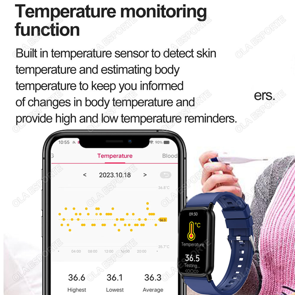 Blood Sugar Body Temperature Smart Band Uric Acid Blood Lipid Pressure Heart Rate Monitor Smart