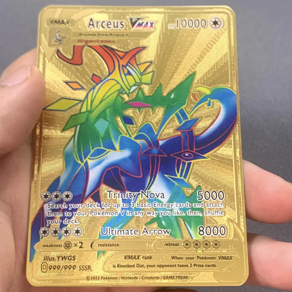 999999 Points HP Pokemon Metal Card Charizard Golden Metal Super Cards English Card Mewtwo Vmax Mega