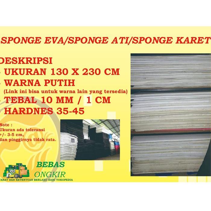 SPONGE KARET ATI EVA SPONGE LEMBARAN PUTIH TEBAL 10 MM