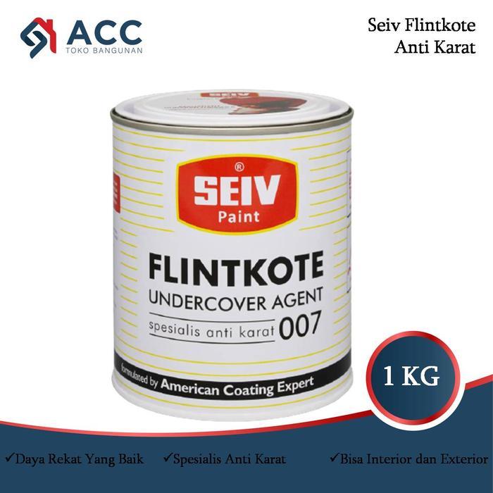 Seiv Flintkote Flinkote Cat Besi Anti Karat Warna Hitam Doff 007 #Gratisongkir