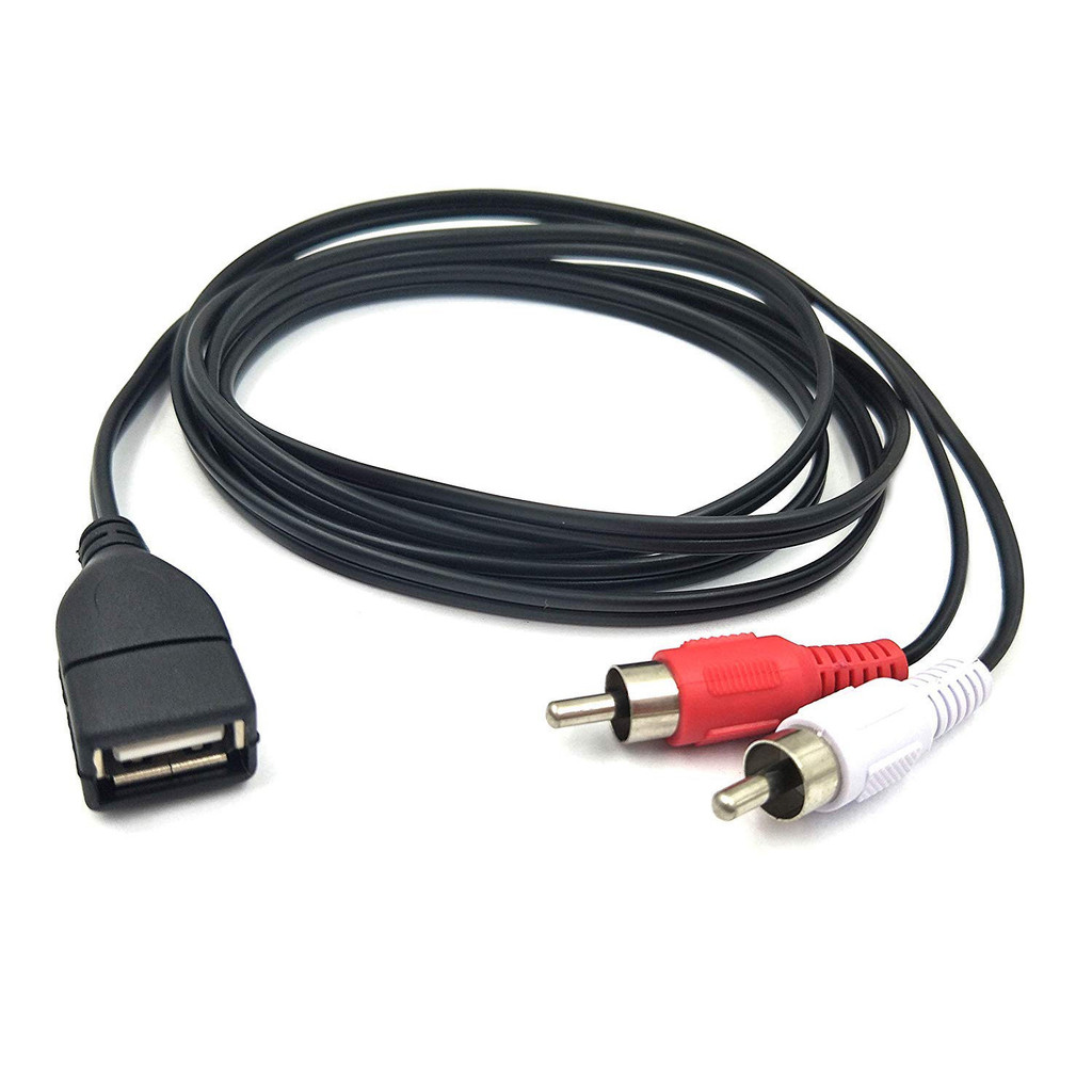USB to 2RCA Cable,USB 2.0 Female to 2 Dual RCA Male Jack Y Splitter Audio Video AV Composite Adapter