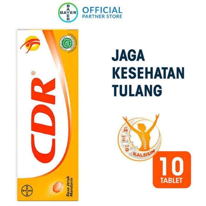 Bayer CDR 10 Tablet - Jaga Kesehatan Tulang dengan Kalsium 250mg Vitamin C 1000mg & Vitamin D 300IU