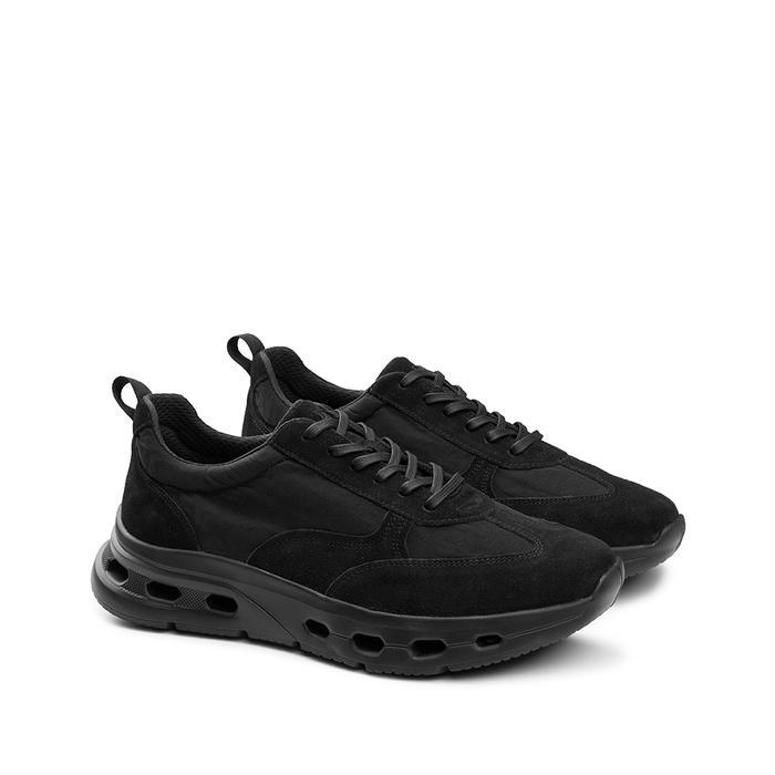 Prabu - Sepatu Kulit Sneakers Pria Setia Black Hitam