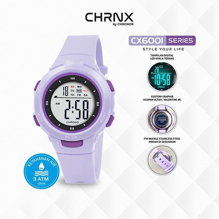 Chrnx By Chronox Jam Tangan Digital Unisex Pria Wanita - Cx6001 Rubber Watches Terlaris