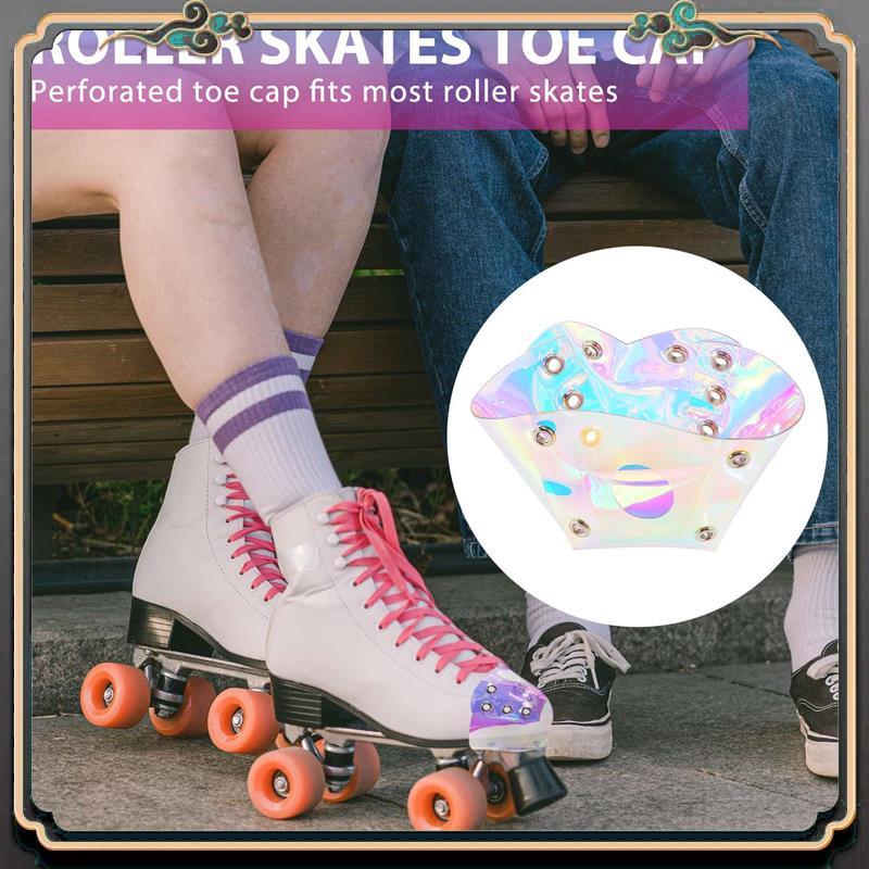 B11A-4Pcs Skate Toe Guards Vegan Faux PVC Roller Skate Toe Caps Shoe Shield Toe Protector Roller