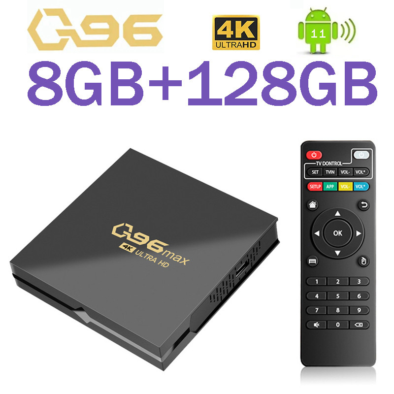 q96 max Smart TV Box 4G WIFI Set-top Box 8GB 128GB Android 11.0 Media Player Amlogic S905 Quad Core