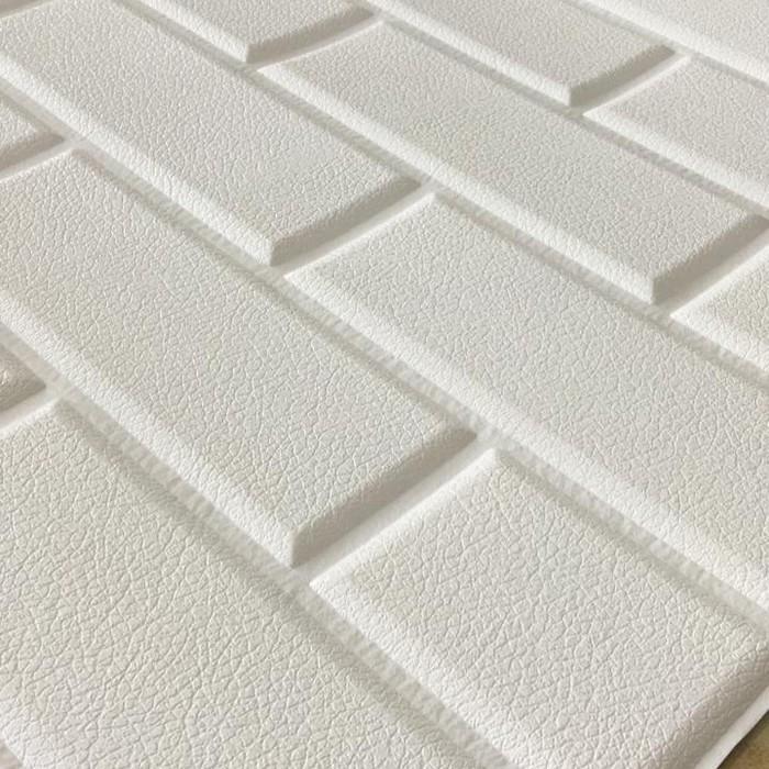 3D Wallpaper Dinding Foam Wallfoam Batu Bata Kulit Jeruk /Rata