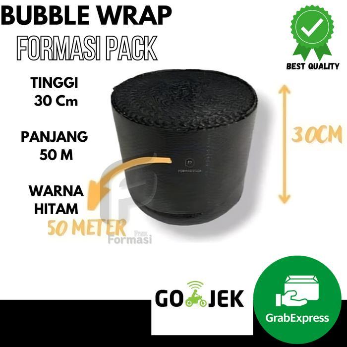 BUBBLE WRAP HITAM ROLL 30CM x 50M bubble wrap bening plastik bubble wrap bubble wrap hitam bubble