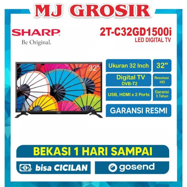 tv led sharp 32 inch 2t-c 32hd1500 / 32k70m / 32v usb hdmi