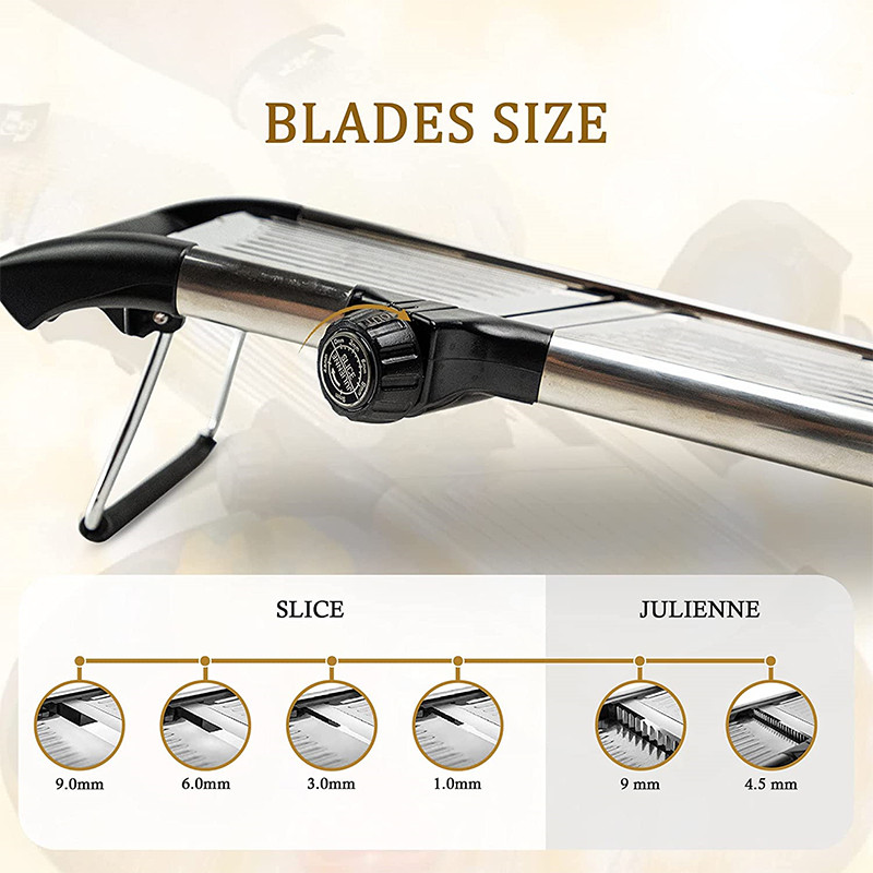 LMETJMA Adjustable Mandoline Slicer Stainless Steel Vegetable Slicer Chopper Cutter for Potato