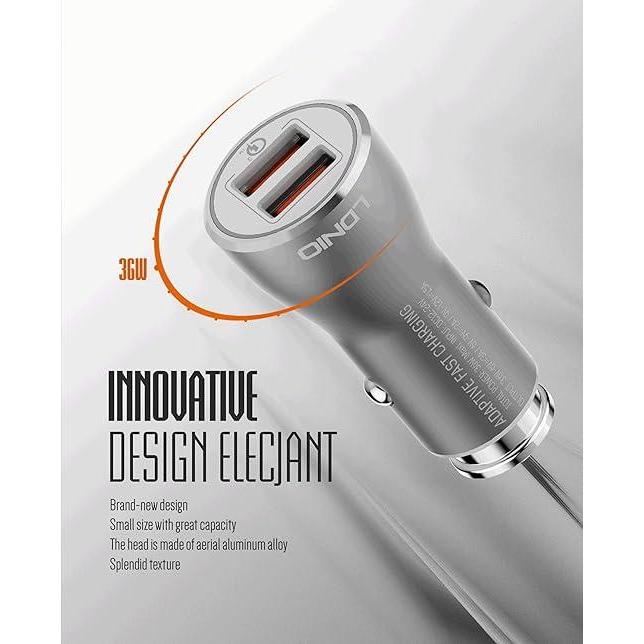 Car Charger Mobil Fast Quick Charge 3.0 Ldnio 2Usb Ldnio C407Q Terbaik