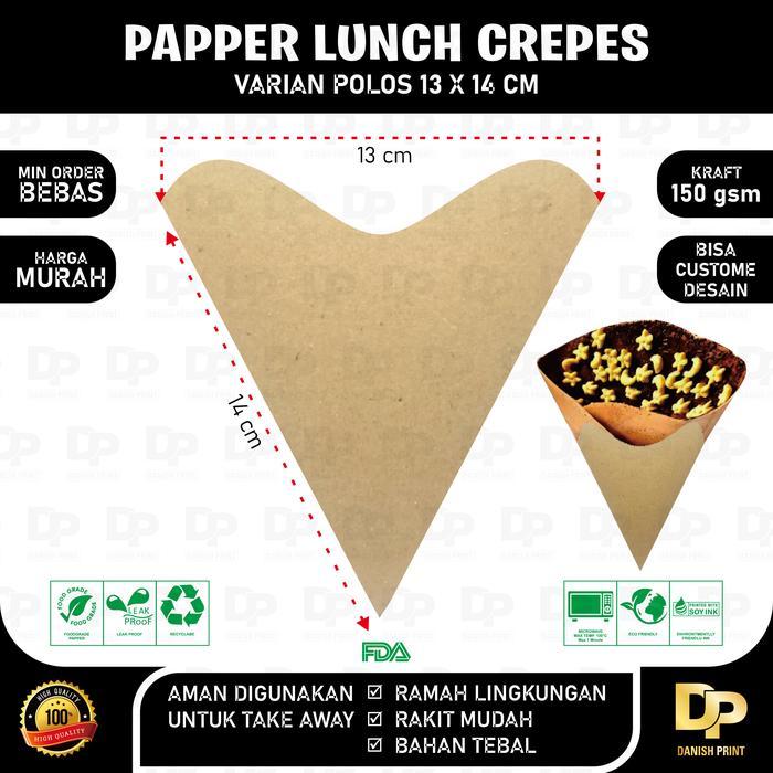 (100 Pcs) Kemasan Crepes, Paper Lunch Crepes, Tempat Makan Crepes, Kertas Crepes, bungkus crepes