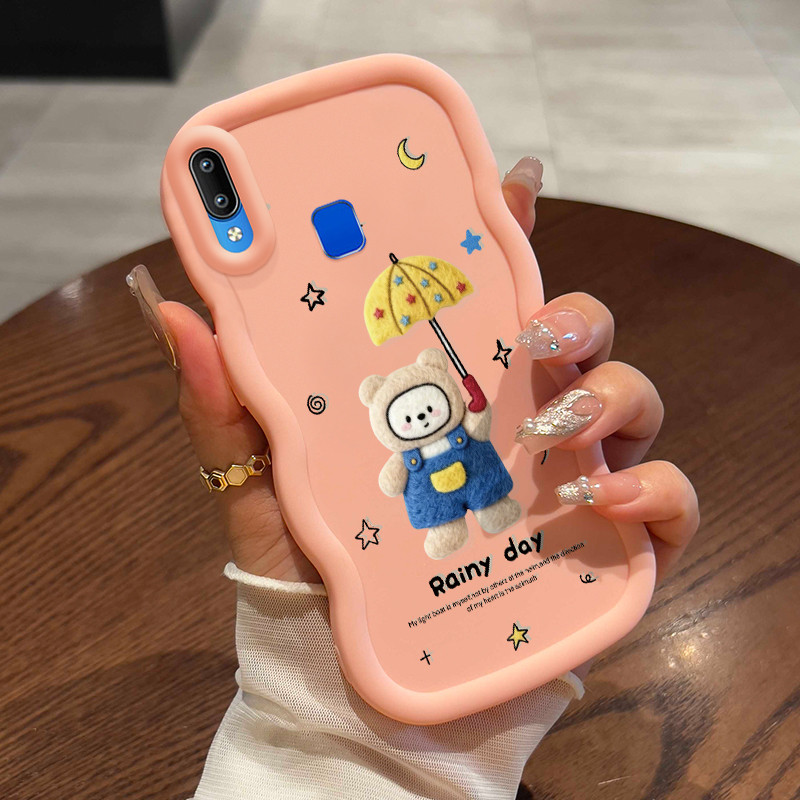 Casing Untuk VIVO Y91 Y91i Y93 Y95 Case Casing Anjing berbulu pola HP Cesing lunak Silikon Softcase 