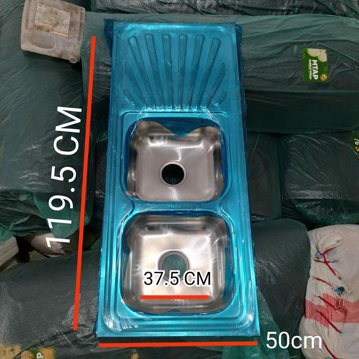 kitchen sink sinz Bak cuci piring lubang 2 + Meja stainless