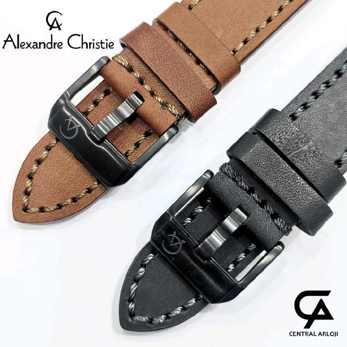Strap Kulit Jam Tangan Alexandre Christie/Tali Kulit Jam Tangan Alexandre Christie Ukuran 22mm-24mm