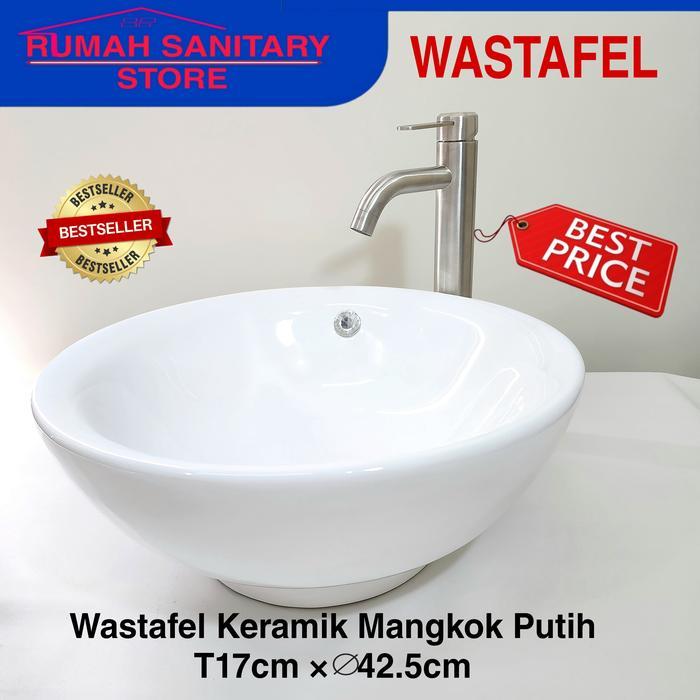 Wastafel Mangkok K26 Model Toto cuci tangan Bulat Keramik putih