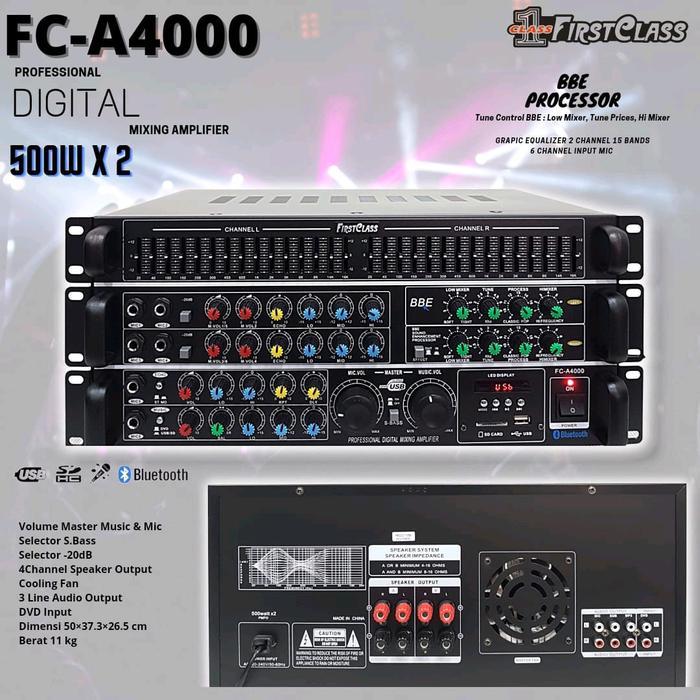 Best Seller Professional Digital Amplifier FCA 4000 with BBE Processor | Ampli FC A4000
