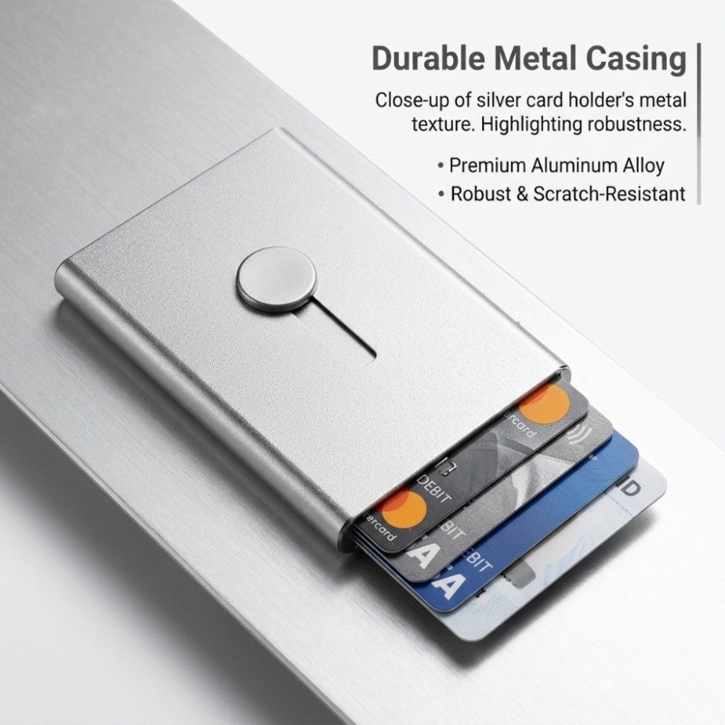 1Pcs Business Card Holder Thumb-Drive Business Card Case Silde Out Business Card Holder Credit Card