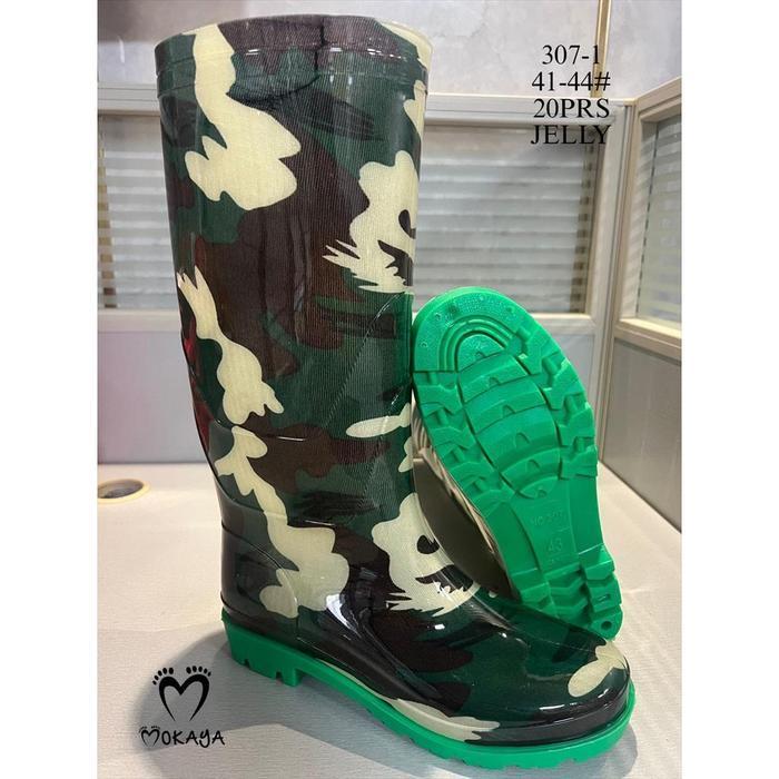 (307) Sepatu Boots / BOOT Tinggi Hujan Doreng Tentara Unisex Pria Wanita Anti Banjir Anti Slip Super