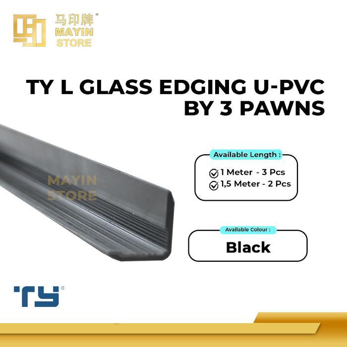 Terlariss TY L Glass Edging Black U-PVC by 3 Pawns