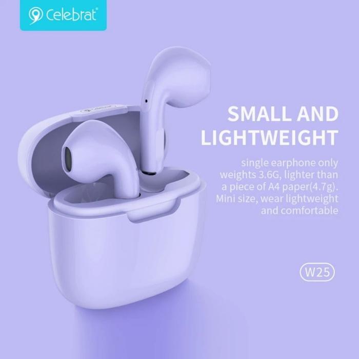 TWS Celebrat W25 Bluetooth V5.3 Headset Multi Color Earphones Stereso Bass High Quality