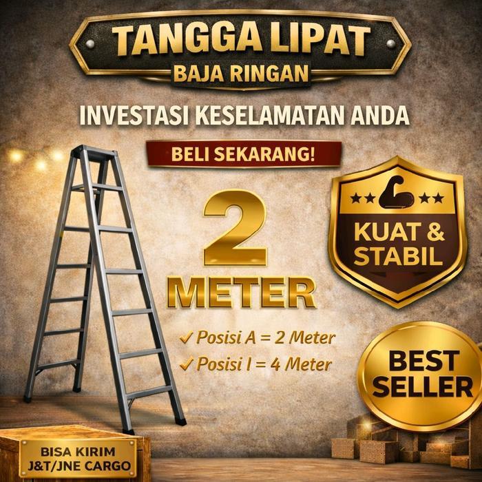 TANGGA LIPAT 2 METER BAJA RINGAN SUPER KUAT & KOKOH