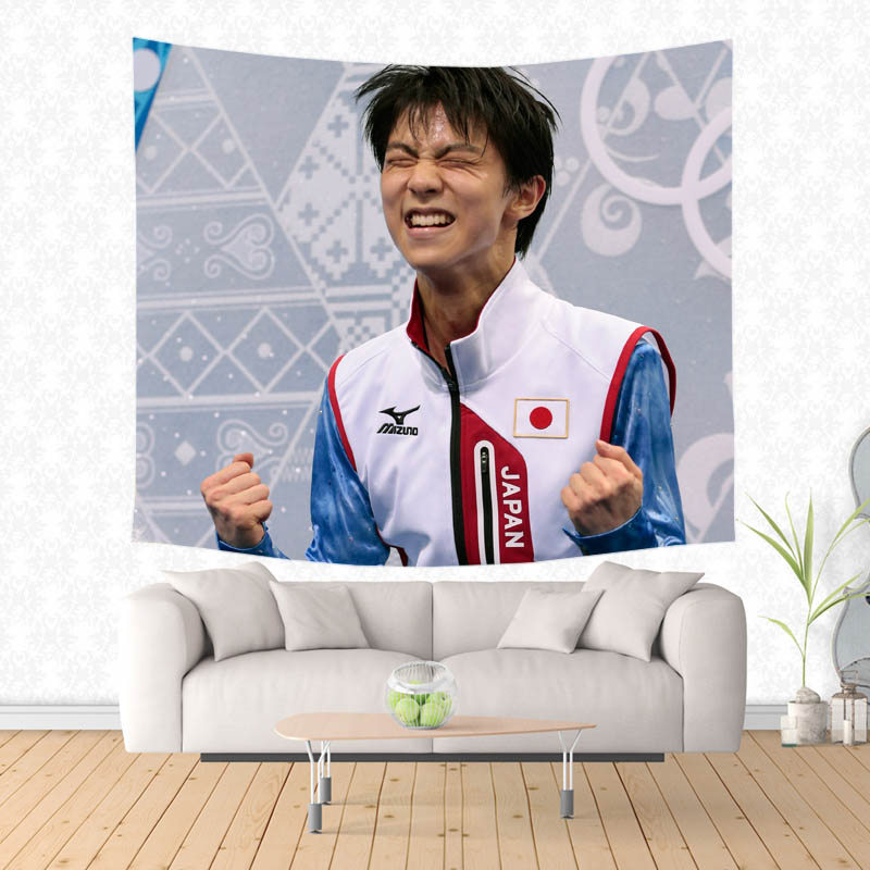 Large Yuzuru Hanyu Wall Hanging Tapestry Custom Beach Yoga Mat Polyester Thin Shawl Blanket Picnic T