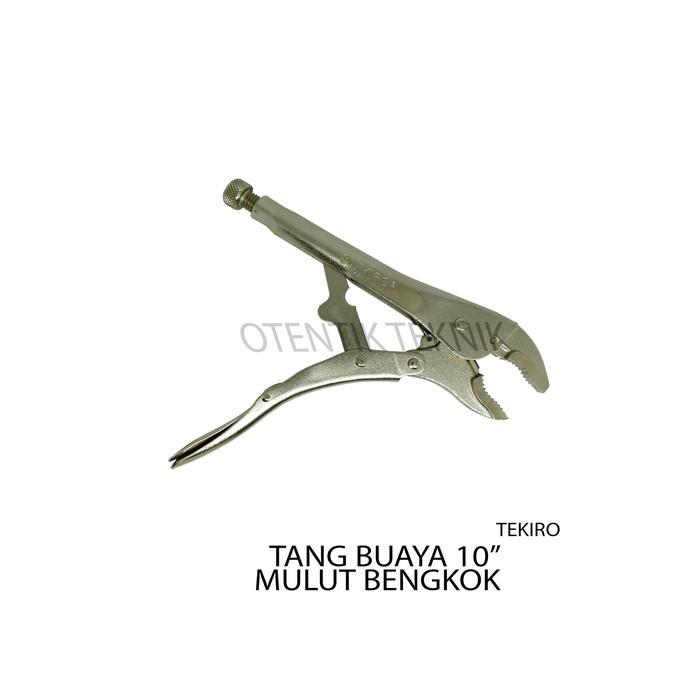 TEKIRO TANG BUAYA 10'' BENGKOK - TANG JEPIT MULUT BULAT 10" - TANG CAPIT LUBANG 10 INCHI - LOCKING