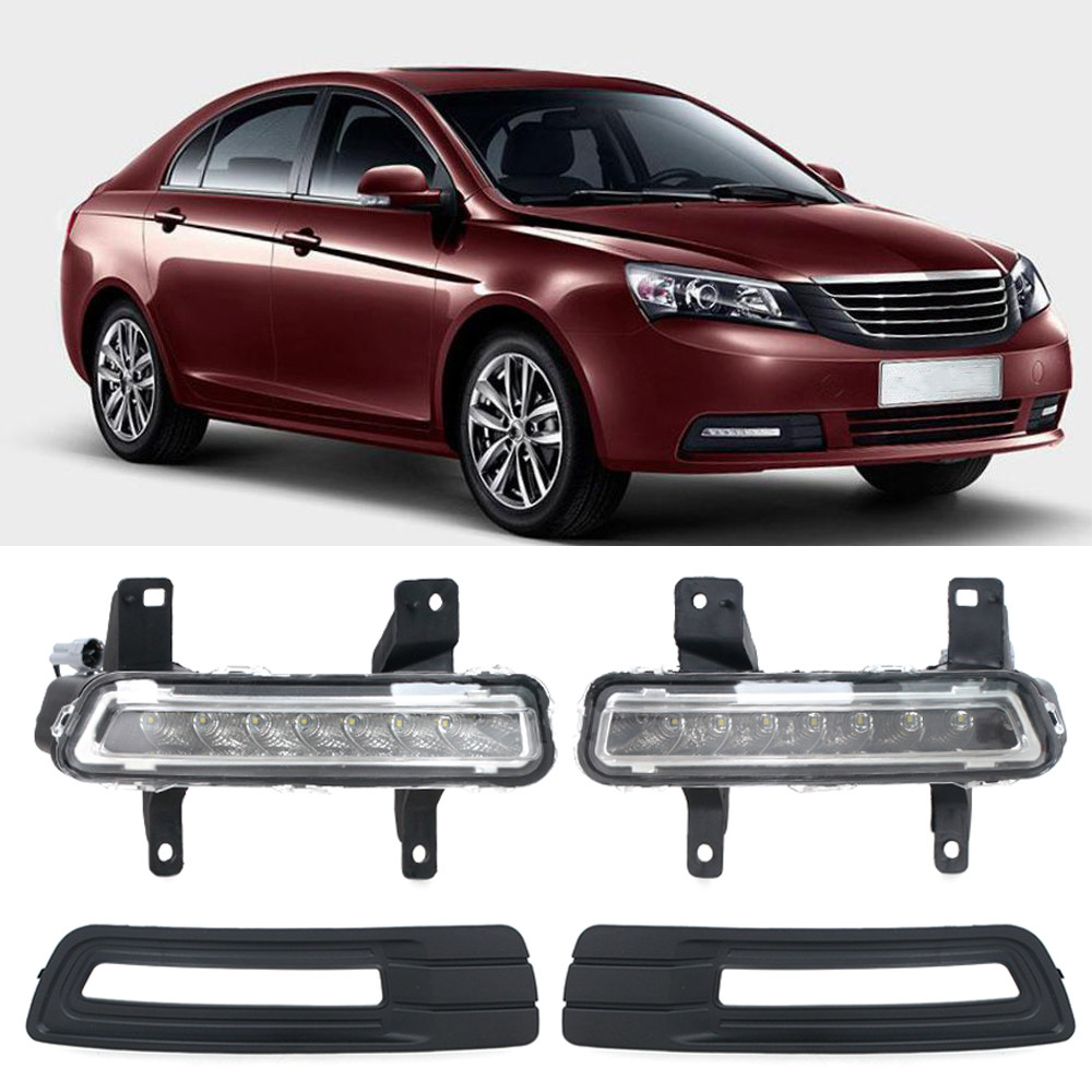 FOR GEELY EMGRAND 7 EC718 2010-2014 LED DRL DAYTIME RUNNING LIGHT FOG LIGHT FRONT BUMPER FOG LAMP