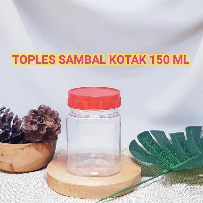 Toples Sambal Kotak 150ml / Toples Bumbu / Toples Kotak