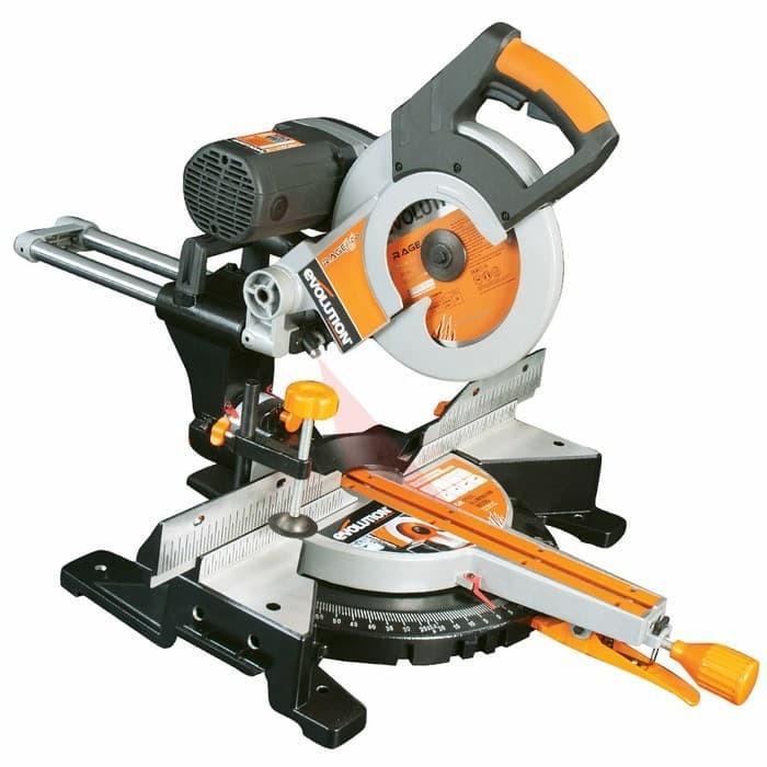 EVOLUTION RAGE 3 DB DOUBLE BEVEL SLIDING MITER SAW - MESIN POTONG