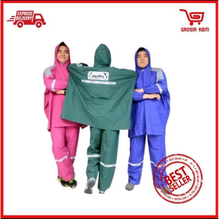 JAS HUJAN PENGUIN PONCO LENGAN CELANA KOMBINASI