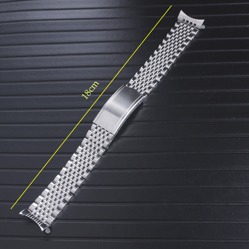 18/19/20mm Curved End Solid Stainless Steel Watch Band for Omega Seamaster De Ville Vintage Strap