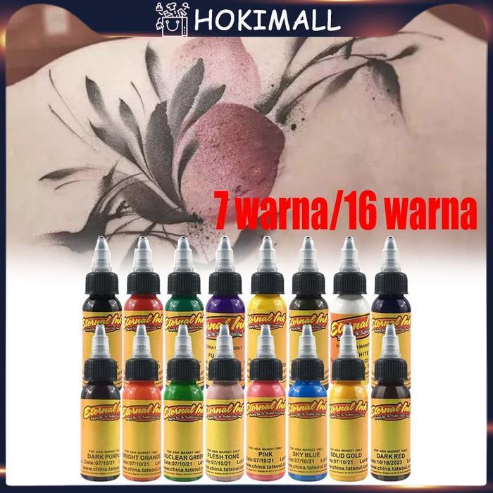 16Pcs 30Ml Tinta Tato Permanen Tato Tinta Set Pigmen Tinta Tato Tintas