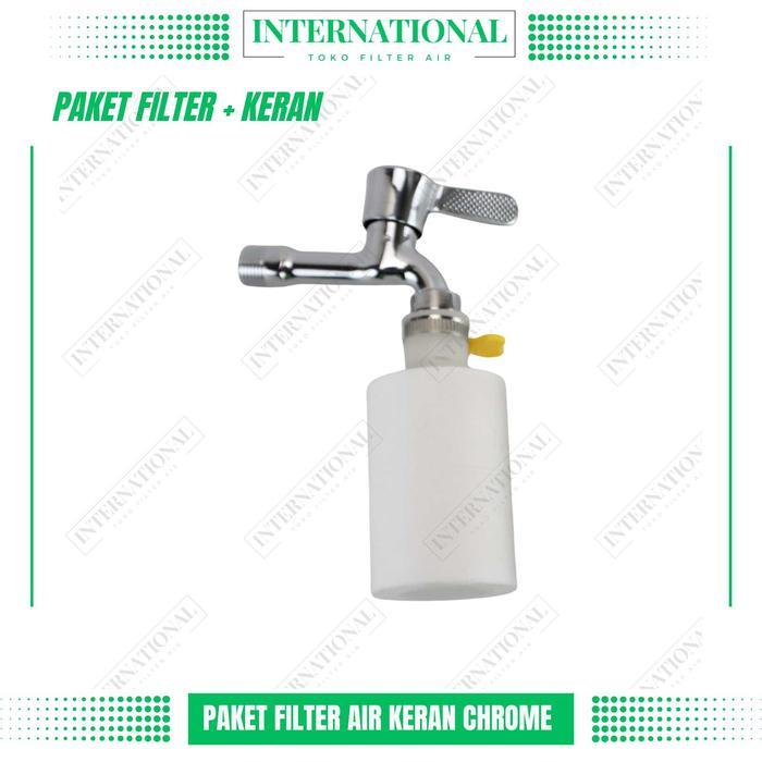Filter Keran Easy Tap kran Stainless steel Drat 1/2" / Filter Air Kran Praktis Lengkap Siap Pakai