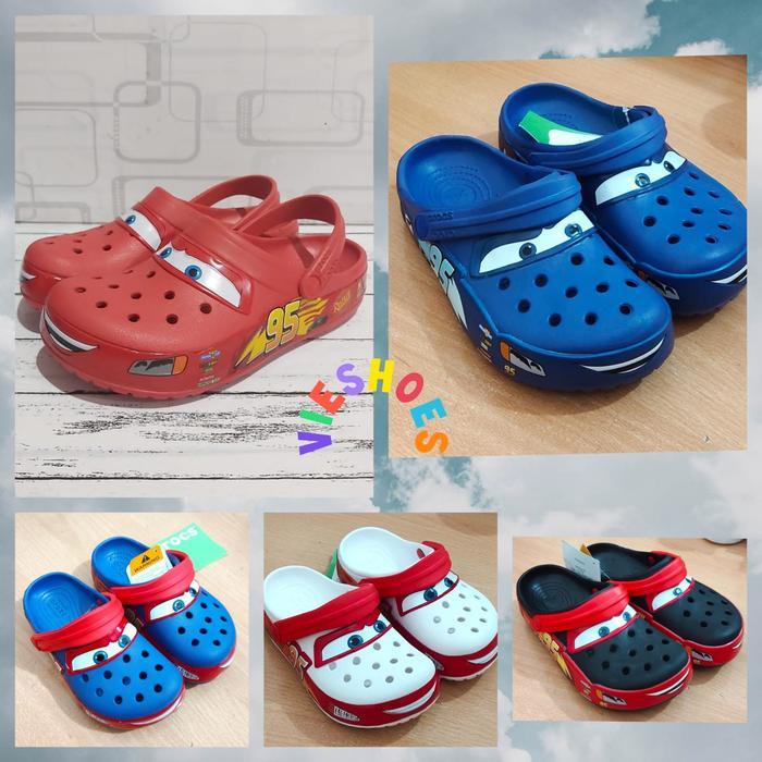 Crocs Cars Lighting McQueen Classic Clogs Anak dan Dewasa