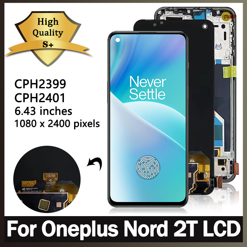 6.43"Super AMOLED For OnePlus Nord 2T LCD Display Touch Screen Digitizer Panel Assembly Nord2T