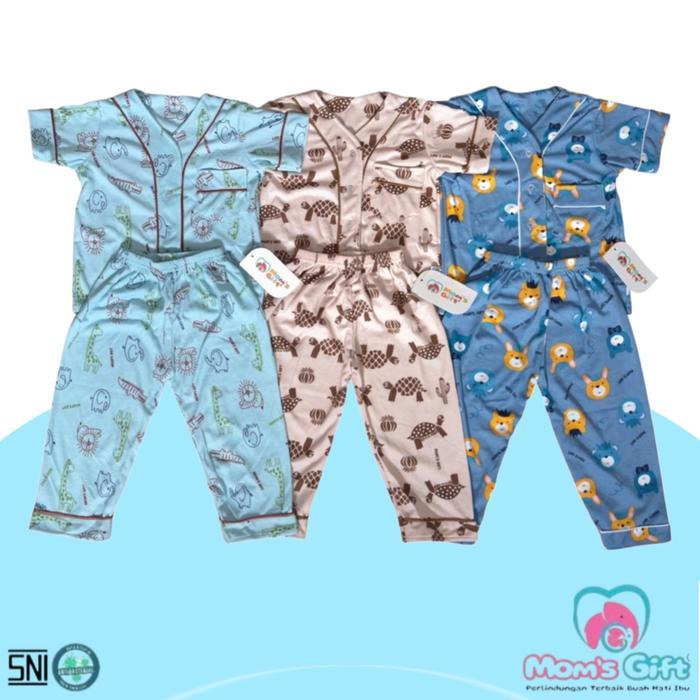 setelan baju bayi moms gift pendek celana panjang size M L XL / PIYAMA BAJU TIDUR ANAK Katun Lengan