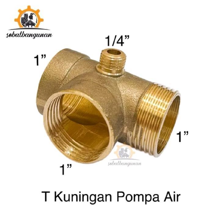 Tee Kuningan Cabang 4 / T Kuningan Sambungan Otomatis Mesin Pompa Air